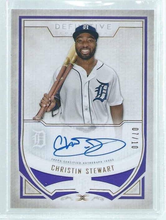 CHRISTIN STEWART 2019 TOPPS DEFINITIVE ON CARD AUTO PURPLE ROOKIE RC #D 7/10