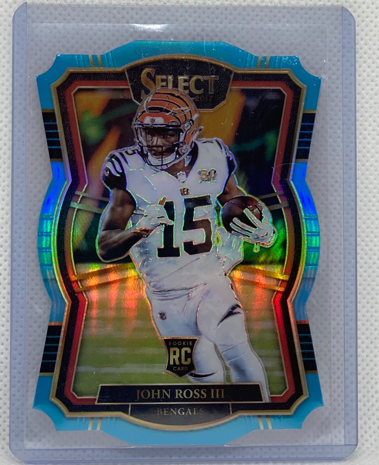 JOHN ROSS III 2017 PANINI SELECT LIGHT BLUE PRIZM DIE CUT ROOKIE RC #D 56/99