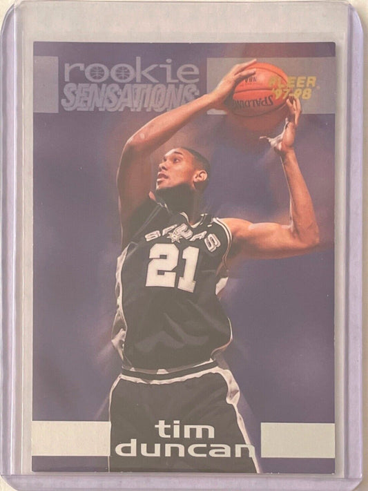 TIM DUNCAN 1997-98 FLEER ROOKIE SENSATIONS ROOKIE RC #6