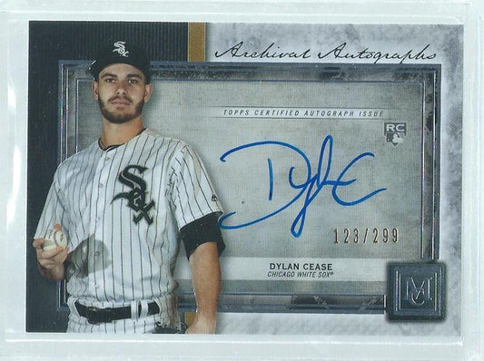 DYLAN CEASE 2020 TOPPS MUSEUM ARCHIVAL ON CARD AUTO ROOKIE RC #D 123/299