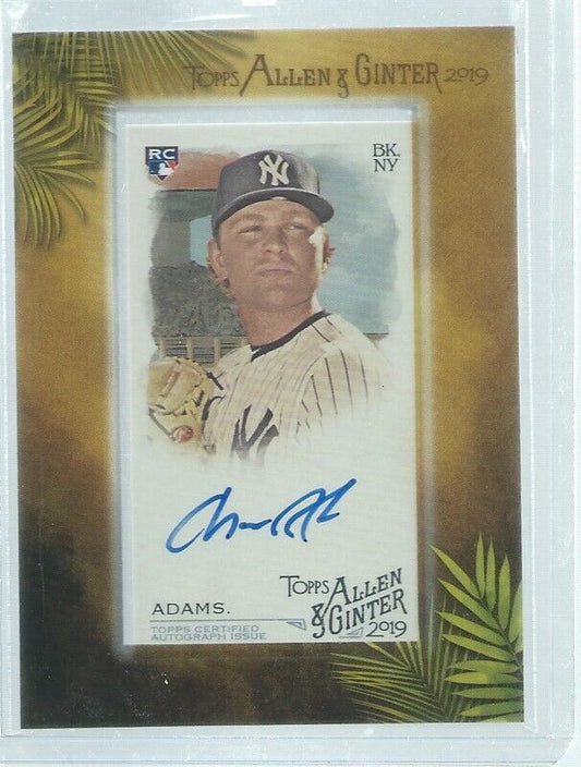 CHANCE ADAMS 2019 ALLEN & GINTER ON CARD AUTO ROOKIE RC