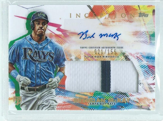 BRENDAN MCKAY 2020 TOPPS INCEPTION 2 COLOR PATCH AUTO ROOKIE RC #D 21/155