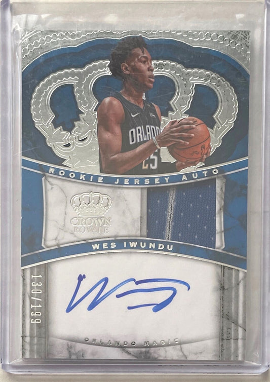WES IWUNDU 2017-18 PANINI CROWN ROYALE ROOKIE JERSEY AUTO RC #D /199