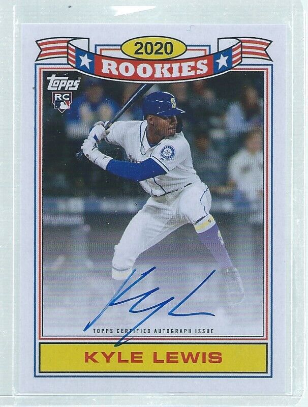 KYLE LEWIS 2020 TOPPS ARCHIVES 1990 COMMEMORATIVE ROOKIE ON CARD AUTO RC