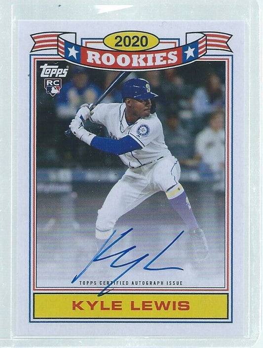 KYLE LEWIS 2020 TOPPS ARCHIVES 1990 COMMEMORATIVE ROOKIE ON CARD AUTO RC