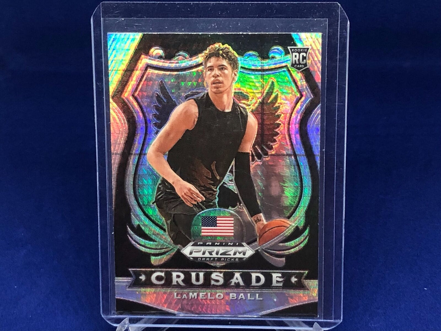 LAMELO BALL 2020-21 PANINI PRIZM DRAFT PICKS CRUSADE HYPER PRIZMS RC # 83