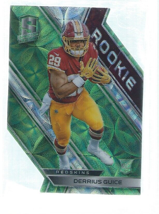 DERRIUS GUICE 2018 PANINI SPECTRA DIE CUT GREEN PRIZM RC #D 22/25