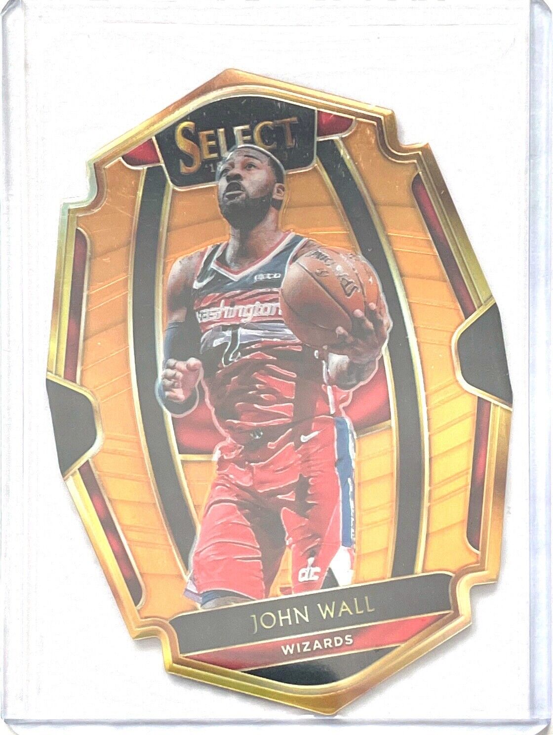 JOHN WALL 2018-19 PANINI SELECT PREMIER LEVEL ORANGE DIE CUT PRIZM #D 08/65