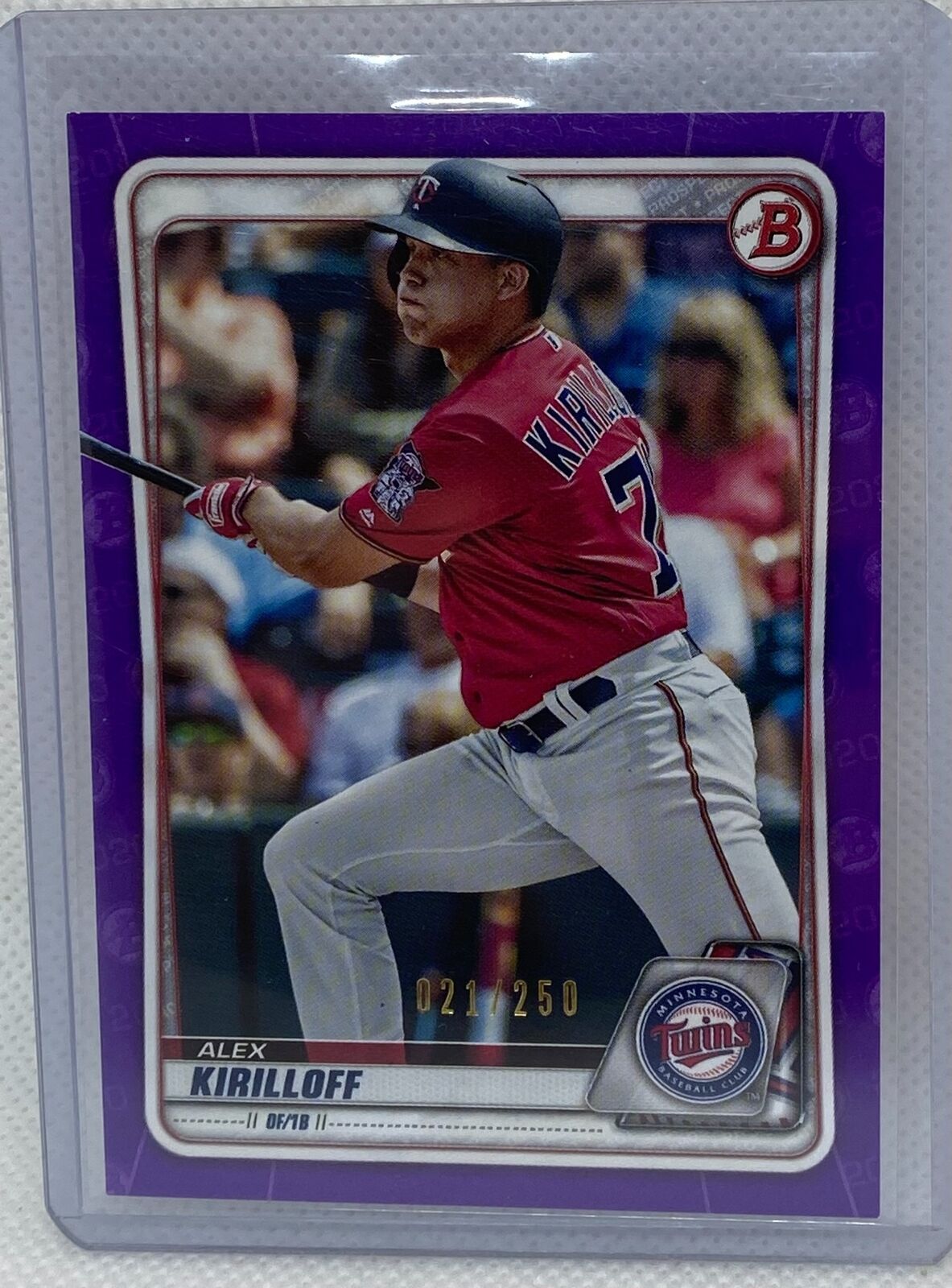 ALEX KIRILLOFF 2020 TOPPS BOWMAN PROSPECT PURPLE #D 021/250