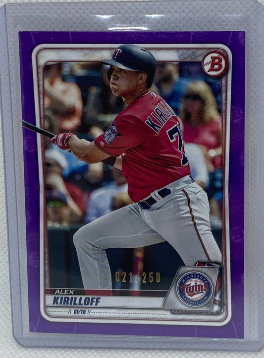 ALEX KIRILLOFF 2020 TOPPS BOWMAN PROSPECT PURPLE #D 021/250