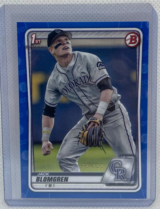 JACK BLOMGREN 2020 TOPPS 1ST BOWMAN PROSPECT BLUE #D 78/150