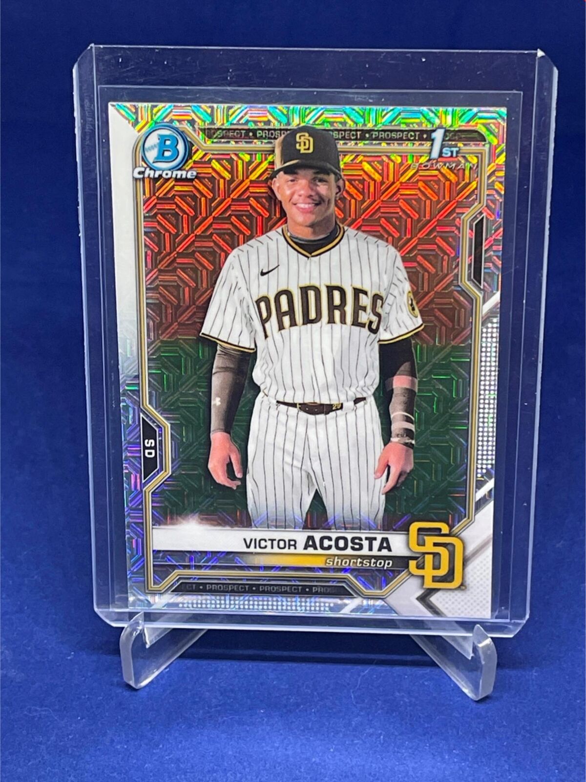VICTOR ACOSTA 2021 TOPPS BOWMAN CHROME 1ST BOWMAN MEGA BOX REFRACTOR # 151