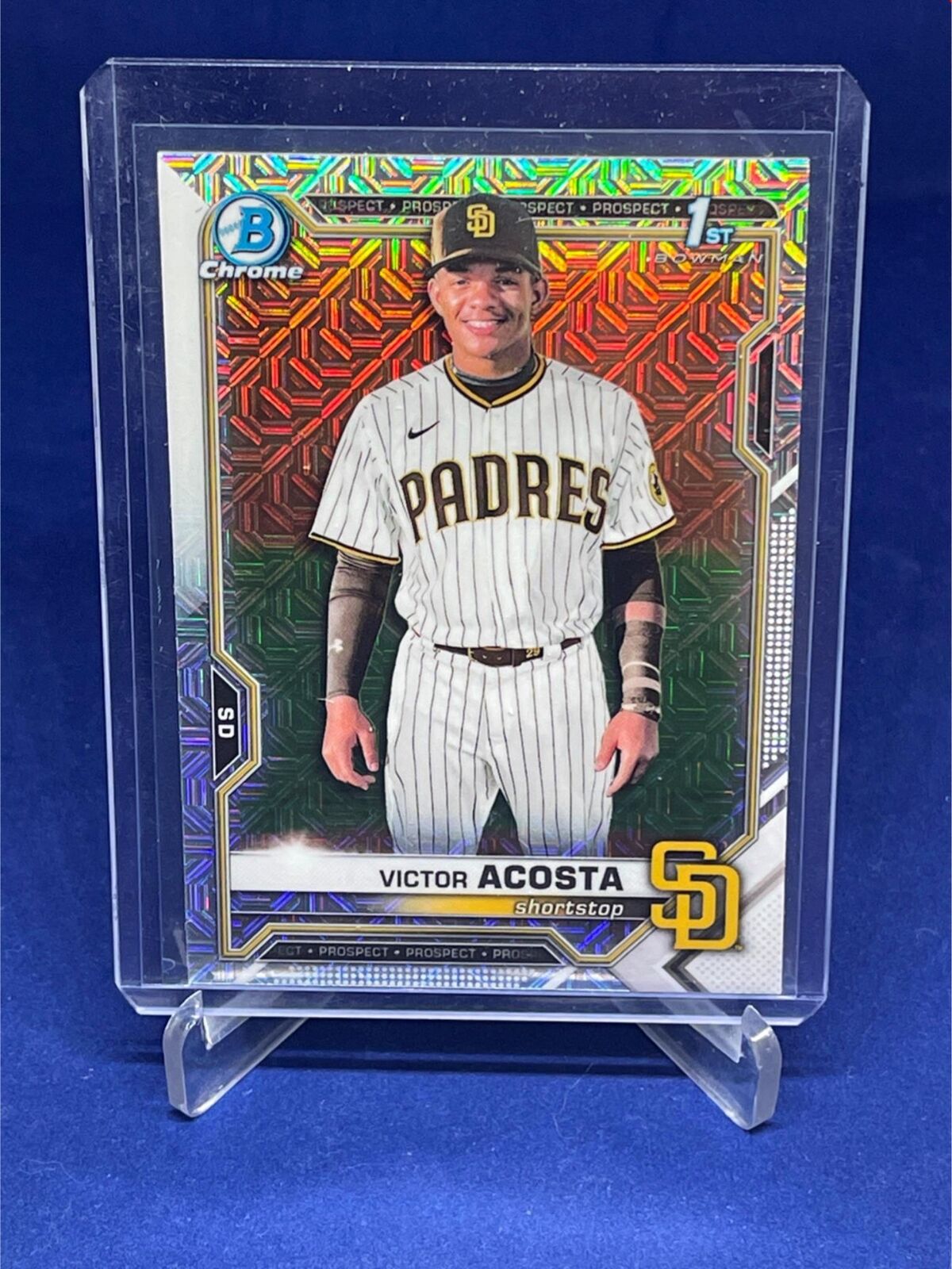 VICTOR ACOSTA 2021 TOPPS BOWMAN CHROME 1ST BOWMAN MEGA BOX REFRACTOR # 151