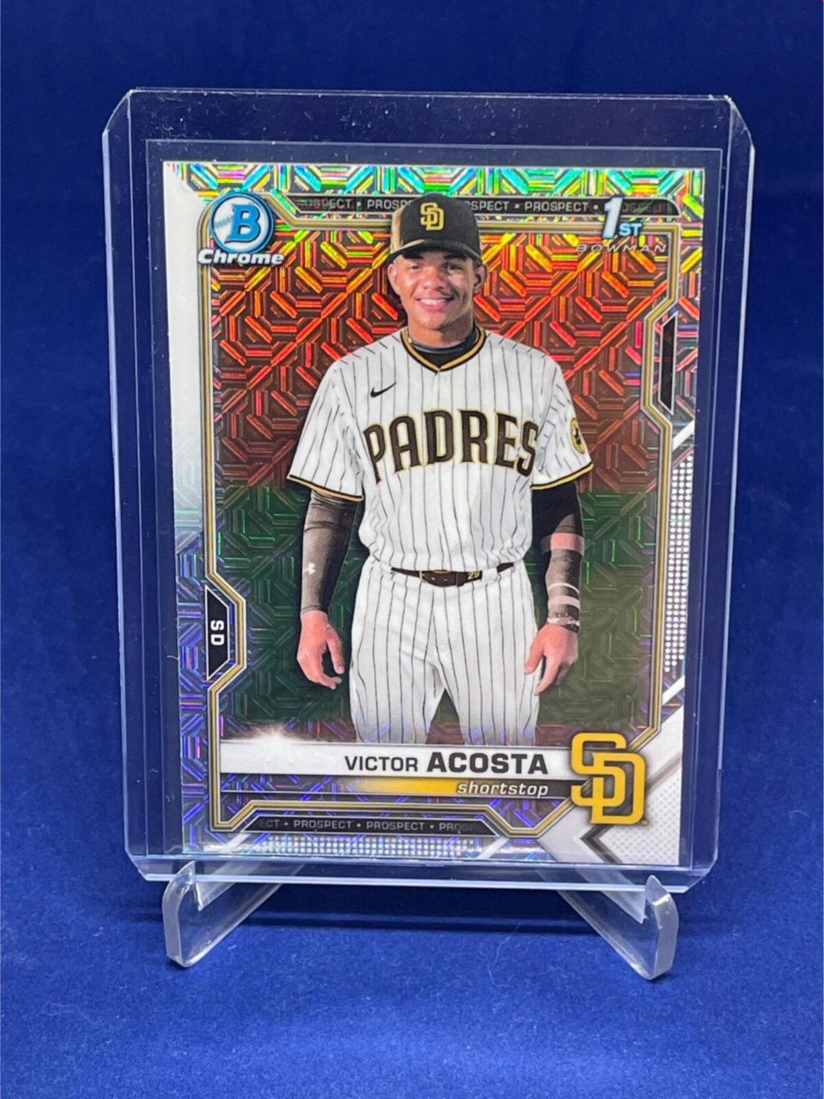 VICTOR ACOSTA 2021 TOPPS BOWMAN CHROME 1ST BOWMAN MEGA BOX REFRACTOR # 151