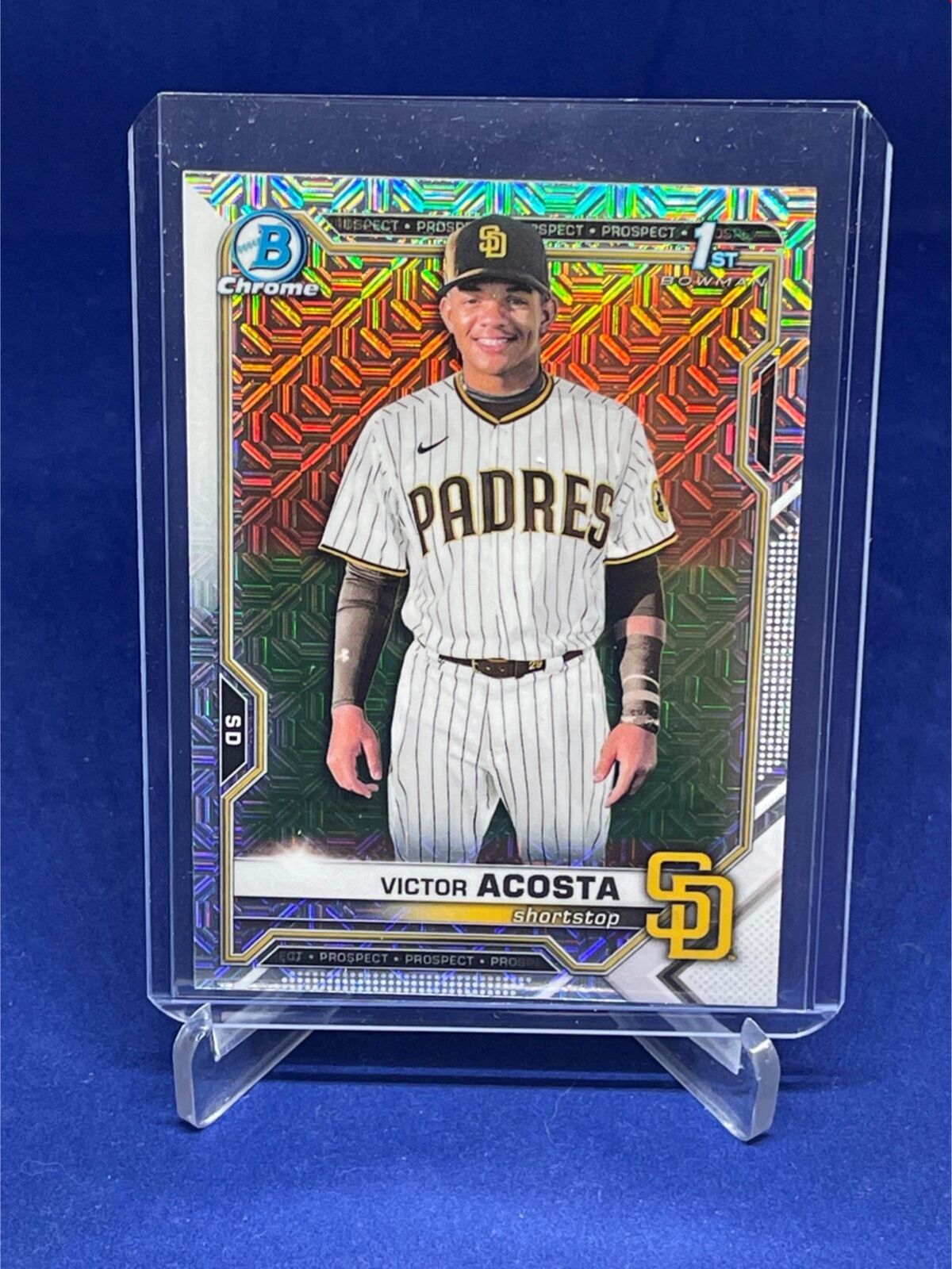 VICTOR ACOSTA 2021 TOPPS BOWMAN CHROME 1ST BOWMAN MEGA BOX REFRACTOR # 151