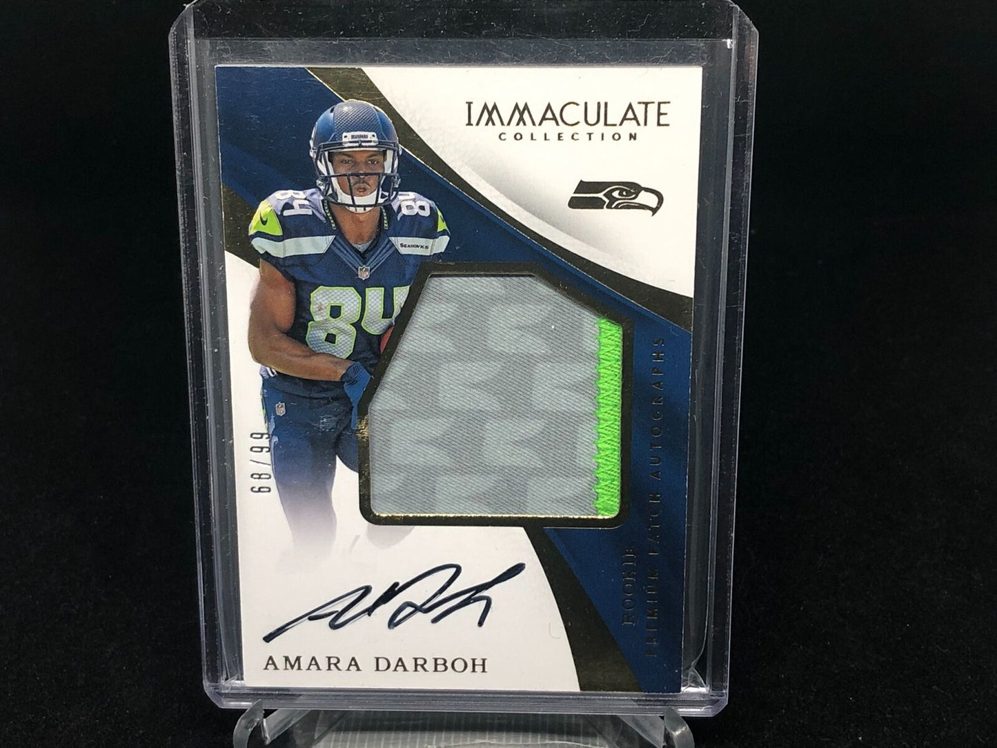 AMARA DARBOH 2017 PANINI IMMACULATE 2 CLR PATCH ON CARD AUTO RC #D 68/99