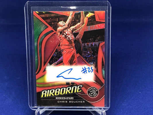 CHRIS BOUCHER 2019-20 PANINI CHRONICLES ROOKIES & STARS AIRBORNE PRIZM AUTO