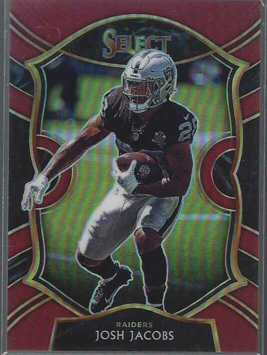 JOSH JACOBS 2020 PANINI SELECT MAROON CONCOURSE LEVEL PRIZM #D 81/149