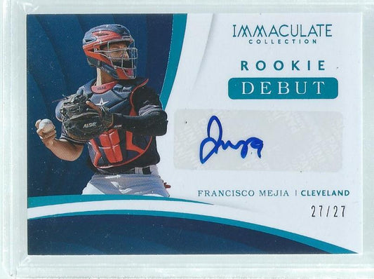 FRANCISCO MEJIA 2018 IMMACULATE ROOKIE DEBUT AUTO BLUE RC #D 27/27