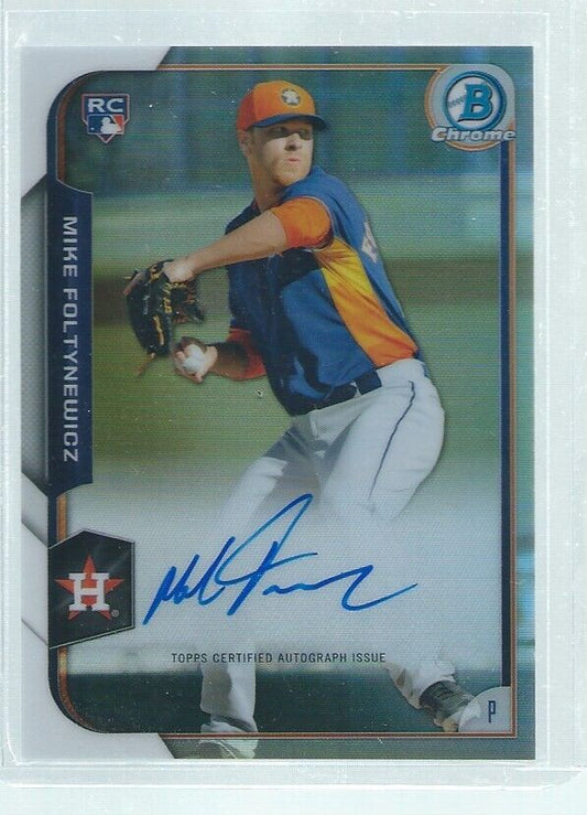 MIKE FOLTYNEWICZ 2015 BOWMAN CHROME AUTO REFRACTOR ROOKIE RC #D 271/499