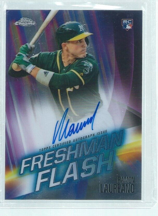 RAMON LAUREANO 2019 TOPPS CHROME FRESHMAN FLASH ON CARD AUTO RC #D 63/99