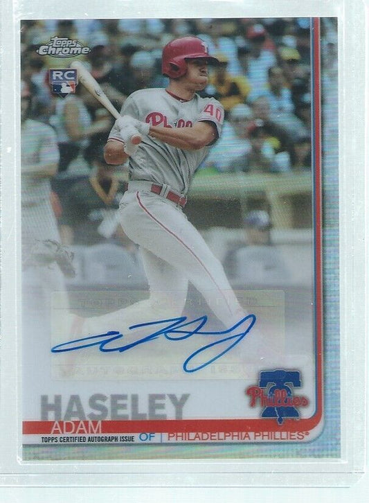 ADAM HASELEY 2019 TOPPS CHROME UPDATE AUTO REFRACTOR ROOKIE RC