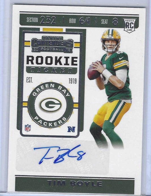 TIM BOYLE 2019 CONTENDERS ROOKIE TICKET AUTO RC #294