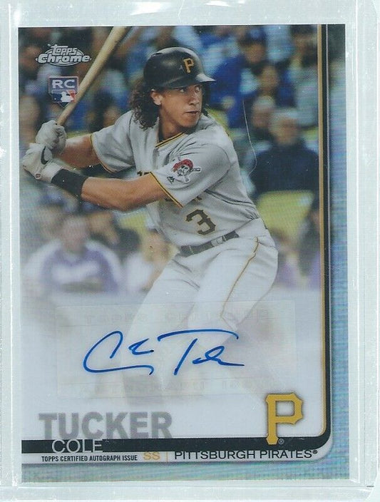 COLE TUCKER 2019 TOPPS CHROME UPDATE AUTO REFRACTOR ROOKIE RC