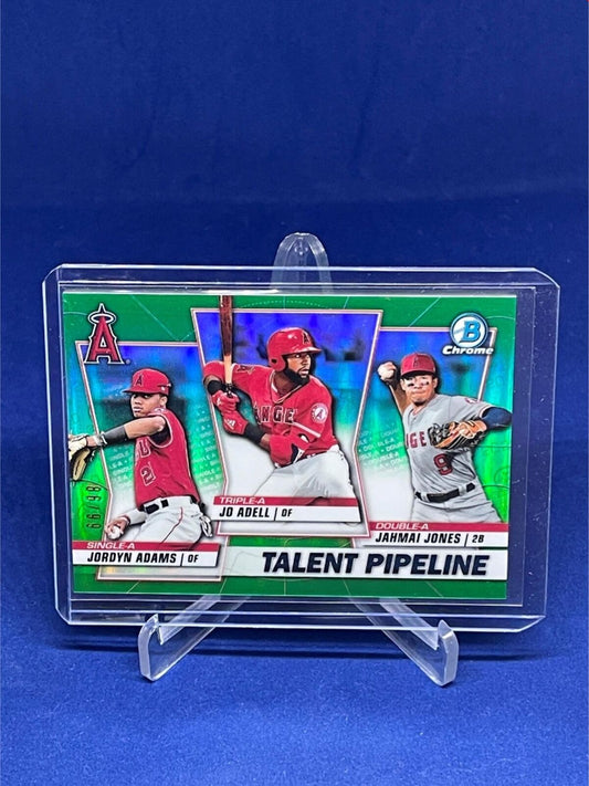 JO ADELL ADAMS JONES 2020 BOWMAN CHROME GREEN REFRACTOR TALENT PIPELINE #D 86/99