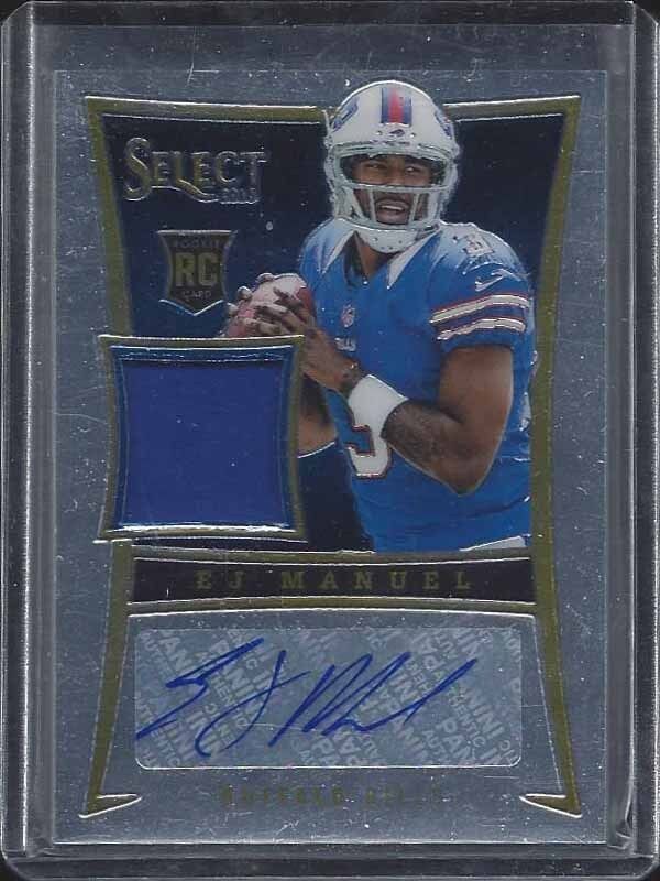 E.J. MANUEL 2013 PANINI SELECT BILLS ROOKIE JERSEY AUTO RC #D 336/399
