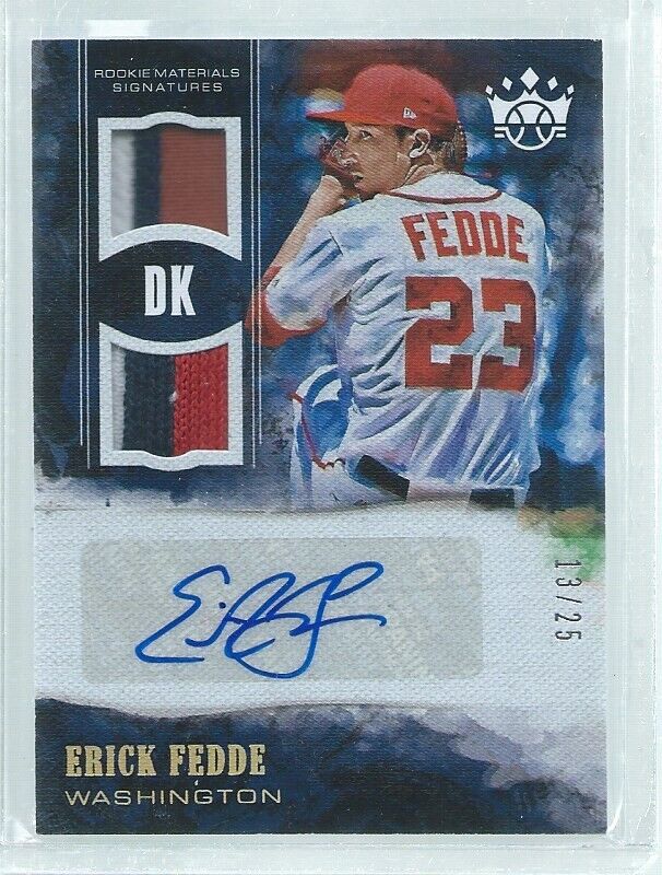ERICK FEDDE 2018 DIAMOND KINGS DUAL 3 COLOR PATCH AUTO ROOKIE RC #D 13/25