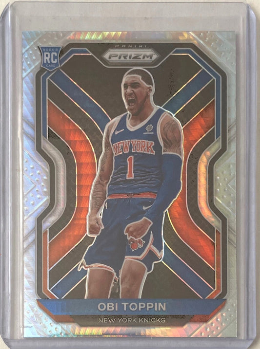 OBI TOPPIN 2020-21 PANINI PRIZM SILVER HYPER PRIZM ROOKIE RC #280