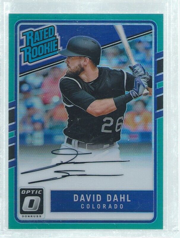 DAVID DAHL 2017 DONRUSS OPTIC HOLO RATED ROOKIE ON CARD AUTO TEAL RC #D 122/125