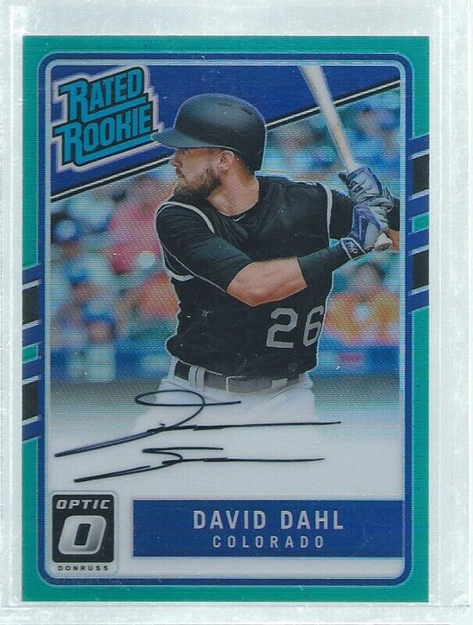 DAVID DAHL 2017 DONRUSS OPTIC HOLO RATED ROOKIE ON CARD AUTO TEAL RC #D 122/125