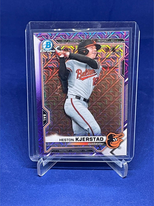 HESTON KJERSTAD 2021 TOPPS BOWMAN CHROME PURPLE MEGA BOX REFRACTOR #D 242/250