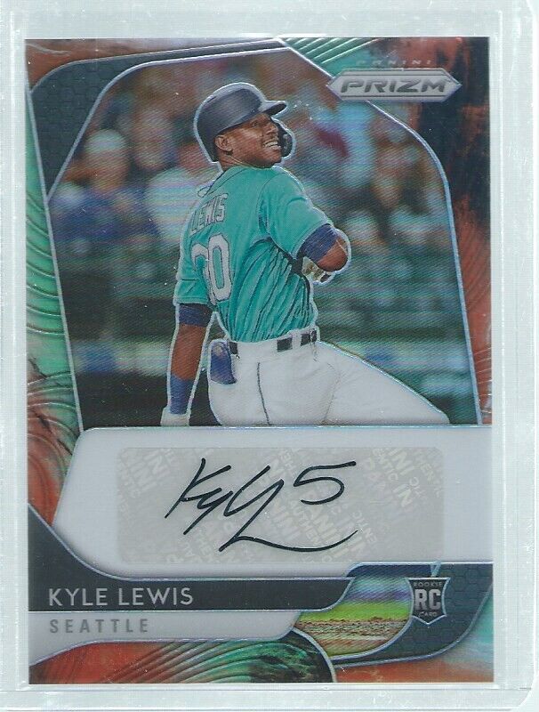KYLE LEWIS 2020 PANINI PRIZM AUTO COSMIC HAZE PRIZM ROOKIE RC #D 30/50