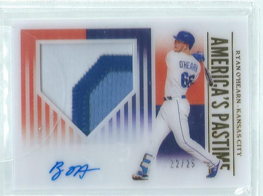 RYAN O'HEARN 2019 CHRONICLES PASTIME 3 COLOR PATCH ON CARD AUTO RC #D 22/25