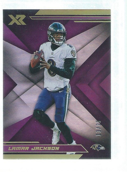 LAMAR JACKSON 2019 PANINI XR PURPLE #D 13/25
