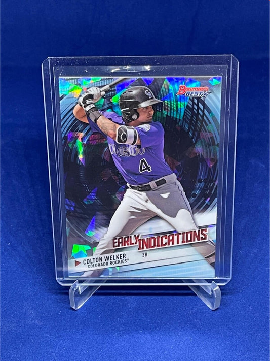 COLTON WELKER 2018 TOPPS BOWMAN’S BEST EARLY INDICATIONS ATOMIC REFRACTOR # 26