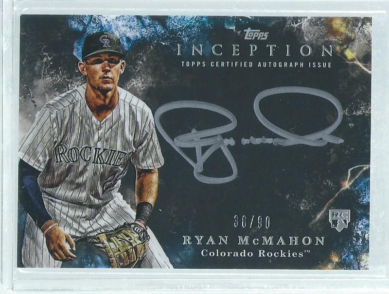 RYAN MCMAHON 2018 TOPPS INCEPTION SILVER SIGNINGS ON CARD AUTO ROOKIE RC #D /90