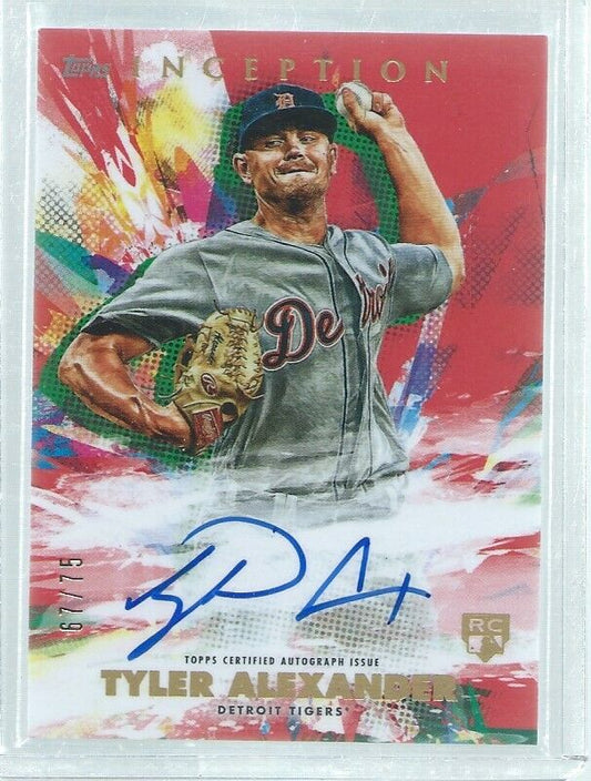 TYLER ALEXANDER 2020 TOPPS INCEPTION ON CARD RED AUTO ROOKIE RC #D 67/75