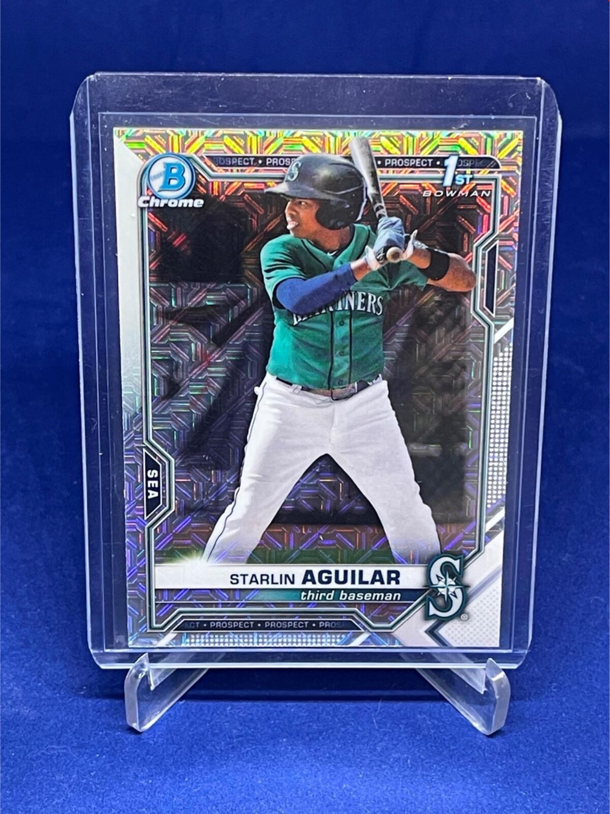 STARLIN AGUILAR 2021 TOPPS BOWMAN CHROME 1ST BOWMAN MEGA BOX REFRACTOR # 249