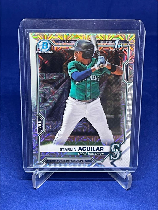 STARLIN AGUILAR 2021 TOPPS BOWMAN CHROME 1ST BOWMAN MEGA BOX REFRACTOR # 249