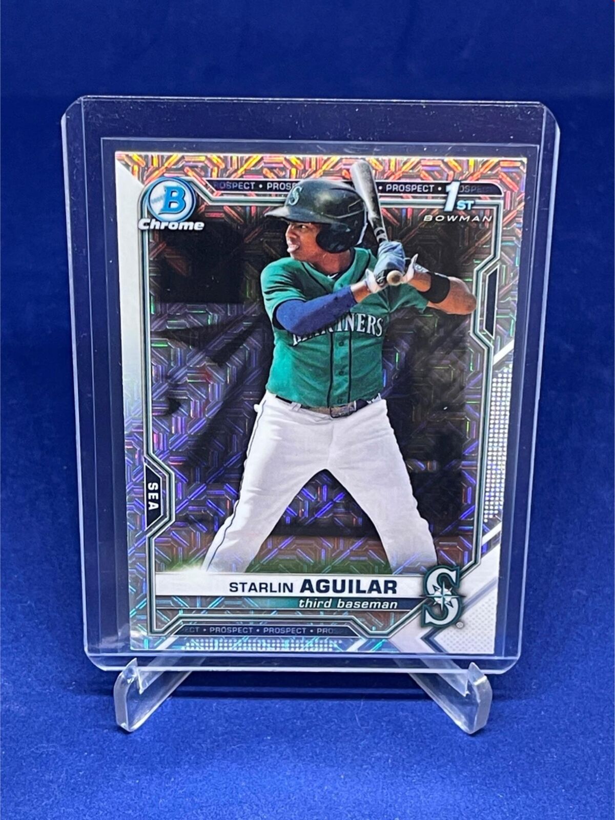 STARLIN AGUILAR 2021 TOPPS BOWMAN CHROME 1ST BOWMAN MEGA BOX REFRACTOR # 249