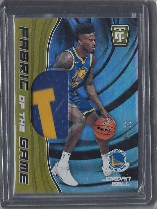 JORDAN BELL 2017-18 TOTALLY CERTIFIED FABRIC OF THE GAME GOLD PATCH RC #D 8/10