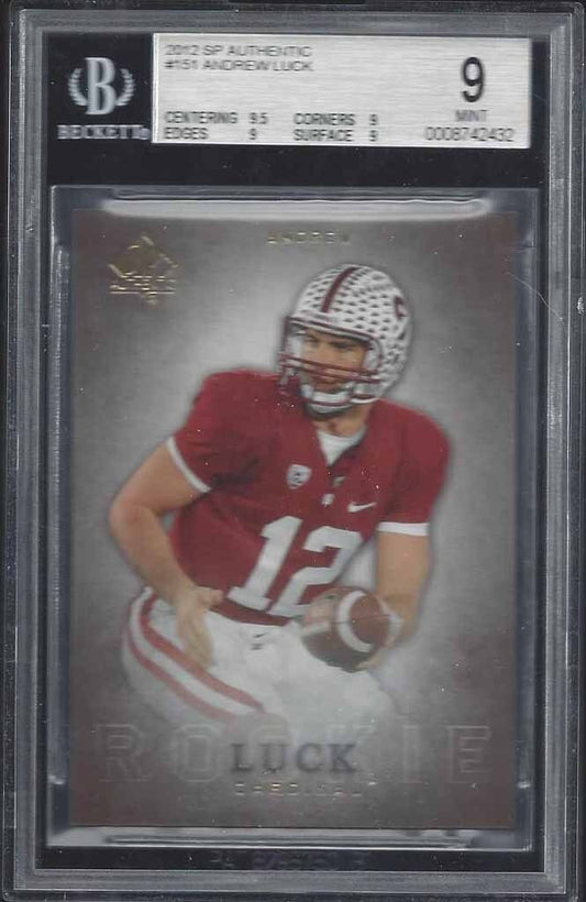 ANDREW LUCK 2012 UPPER DECK SP AUTHENTIC REDEMPTION ROOKIE RC #151 BGS 9 MINT