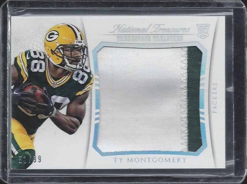 TY MONTGOMERY 2015 NATIONAL TREASURES TREMENDOUS JUMBO ROOKIE PATCH RC #D 51/99