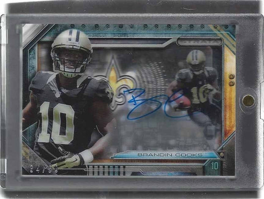 BRANDIN COOKS 2014 TOPPS STRATA SIGNATURE SHADOW BOX ON CARD AUTO RC #D 34/50