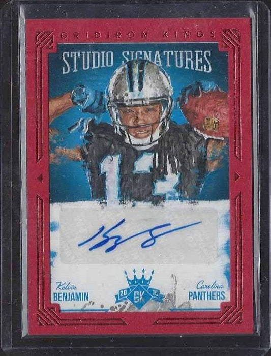 KELVIN BENJAMIN 2014 GRIDIRON KINGS STUDIO SIGNATURES RED FRAME AUTO RC #D 10/49