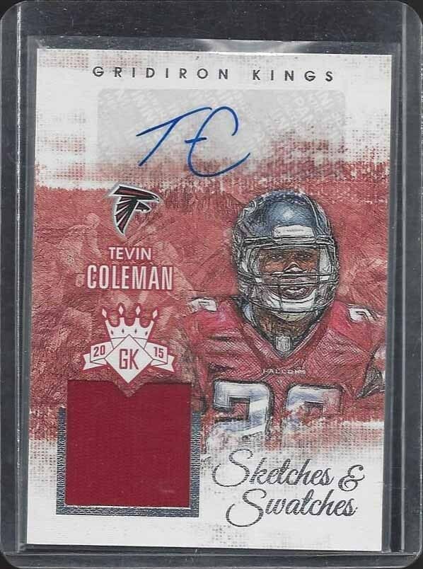 TEVIN COLEMAN 2015 GRIDIRON KINGS SKETCHES & SWATCHES ROOKIE JERSEY AUTO RC /249